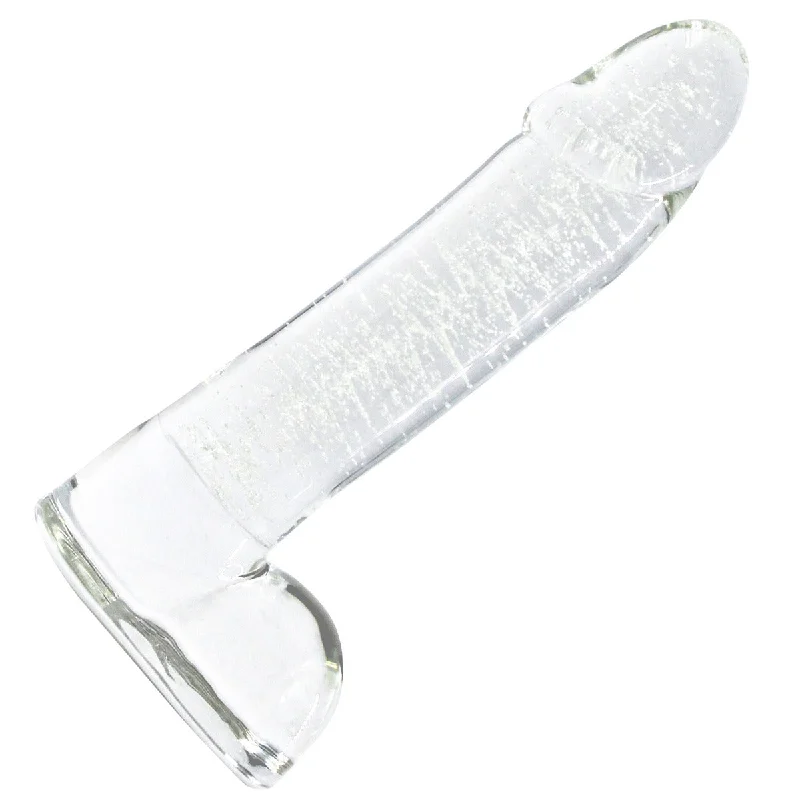 small vibrating dildo-NS Novelties Firefly Glass Glow-in-the-Dark Smooth Ballsey 4" Dildo