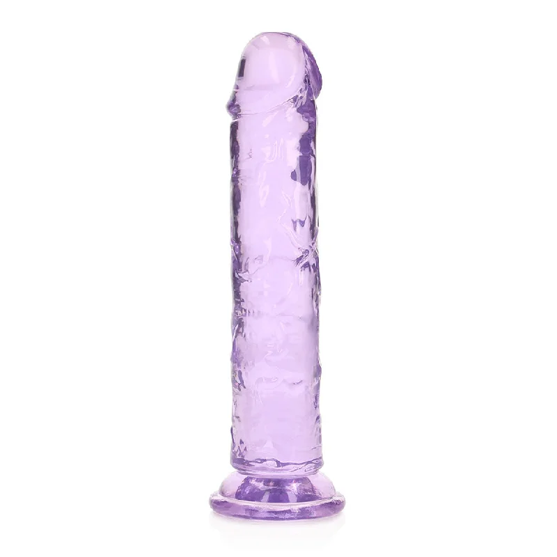 penis-anatomy-studies-penis-surgery-costs-RealRock Crystal Clear Straight 7 in. Dildo Without Balls Purple