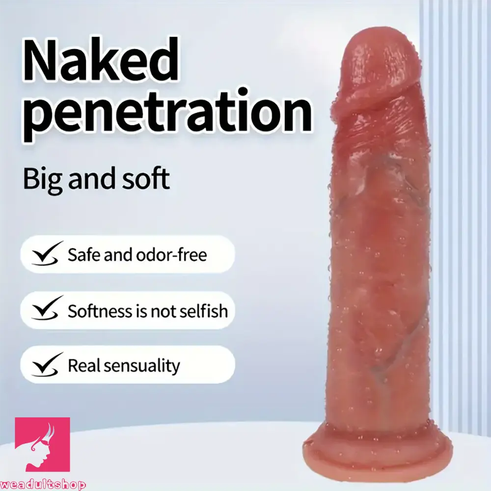 Anal toys for anal prep-7.87in Soft Silicone Dildo With Sliding Skin For G-spot Vaginal Anal Love