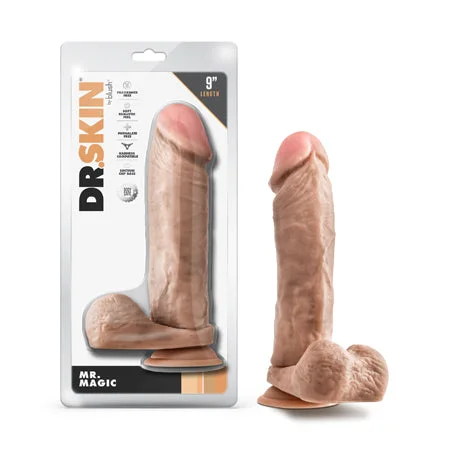 penis-performance-techniques-penis-anatomy-facts-Dr. Skin Mr. Magic 9 in. Dildo with Balls Beige