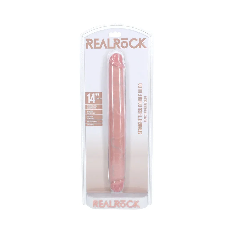 penis-care-techniques-penis-hygiene-advice-RealRock 14 in. Thick Double-Ended Dong Beige