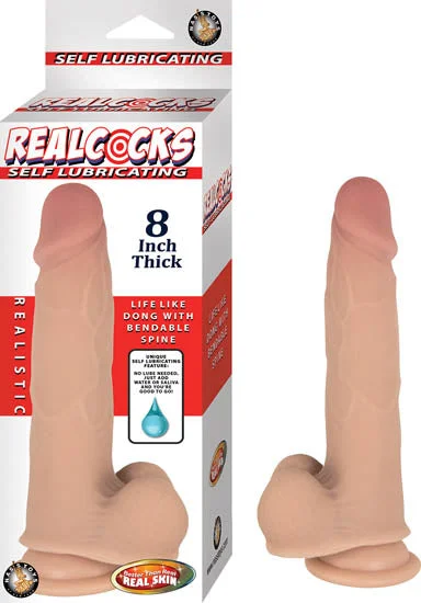 cock ring shatterproof-Realcocks Self Lubricating 8in Thick Flesh