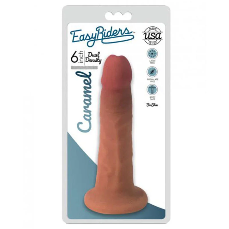 cheap realistic dildo-Easy Riders 6 Slim Bioskin Dildo - Caramel