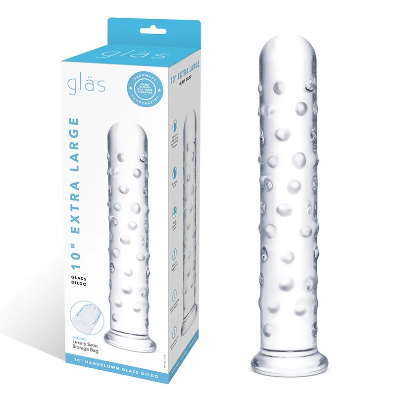 mini silicone dildo-Glas 10 in. Extra Large Glass Dildo