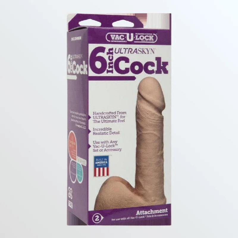 Anal toys with easy storage-Vac-U-Lock 6" Ultraskyn Realistic Cock - Vanilla