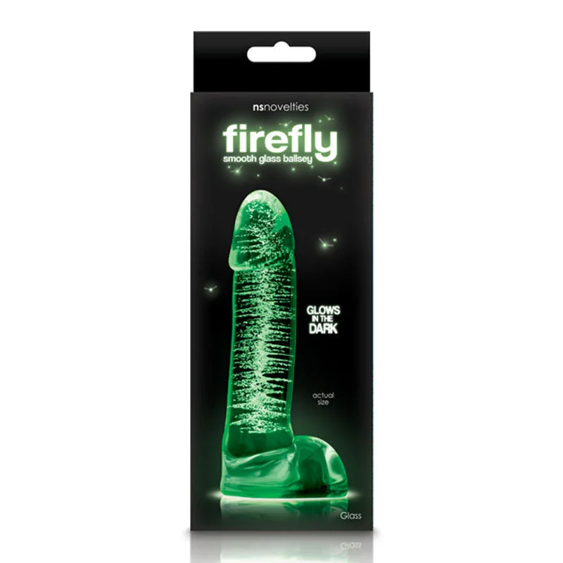 vibrating artistic dildo-Firefly Glass - Smooth Ballsey - 4in Dildo - Clear