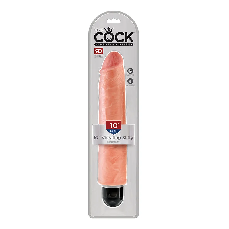 cock ring led light-King Cock 10 inches Vibrating Stiffy Beige