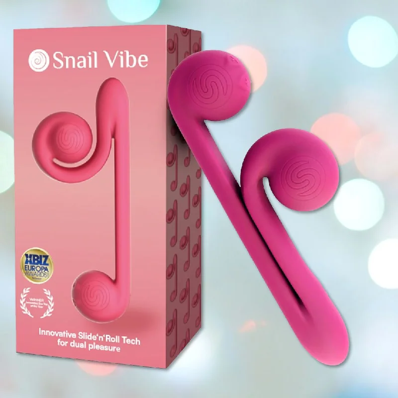 Anal toys with sleek tip-Snail Vibe Dual-Motor Thrusting Vibrator (Pink)