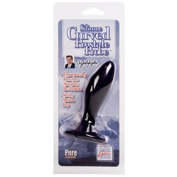 cock ring power play-Dr Joel Kaplan Silicone Prostate Probe Curved - Black