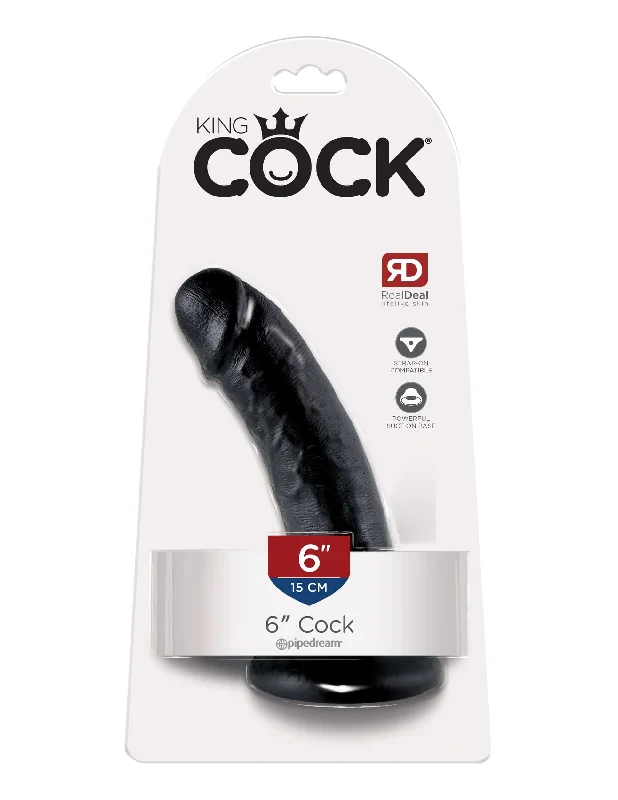 cock ring sci fi-King Cock 6 inches Cock Black Real Deal RD