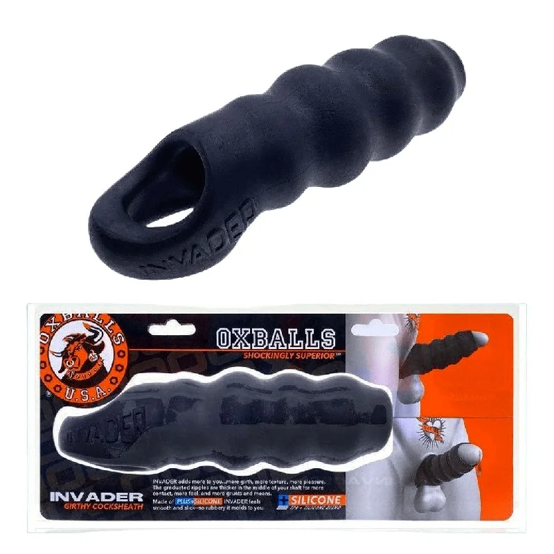 Anal toys for erotic comfort-Oxballs Invader "Black Ice" Cocksheath Penis Extender