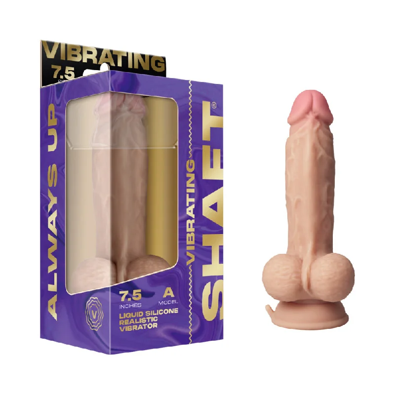 penis-length-problems-penis-care-products-Shaft Vibrating Model A: 7.5 in. Dual Density Silicone Dildo Pine