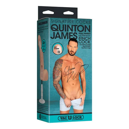 realistic single-speed dildo-Quinton James Signature Cocks ULTRASKYN 8 in. Dual Density Dildo