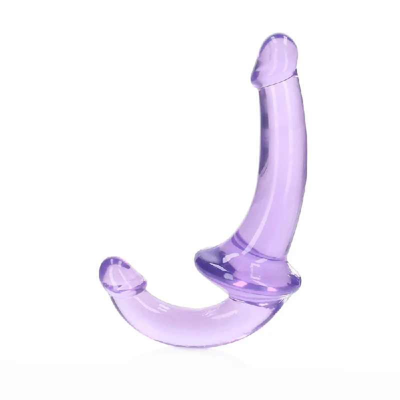 penis-natural-growth-penis-medical-treatments-RealRock Crystal Clear 6 in. Strapless Strap-On Dildo Purple