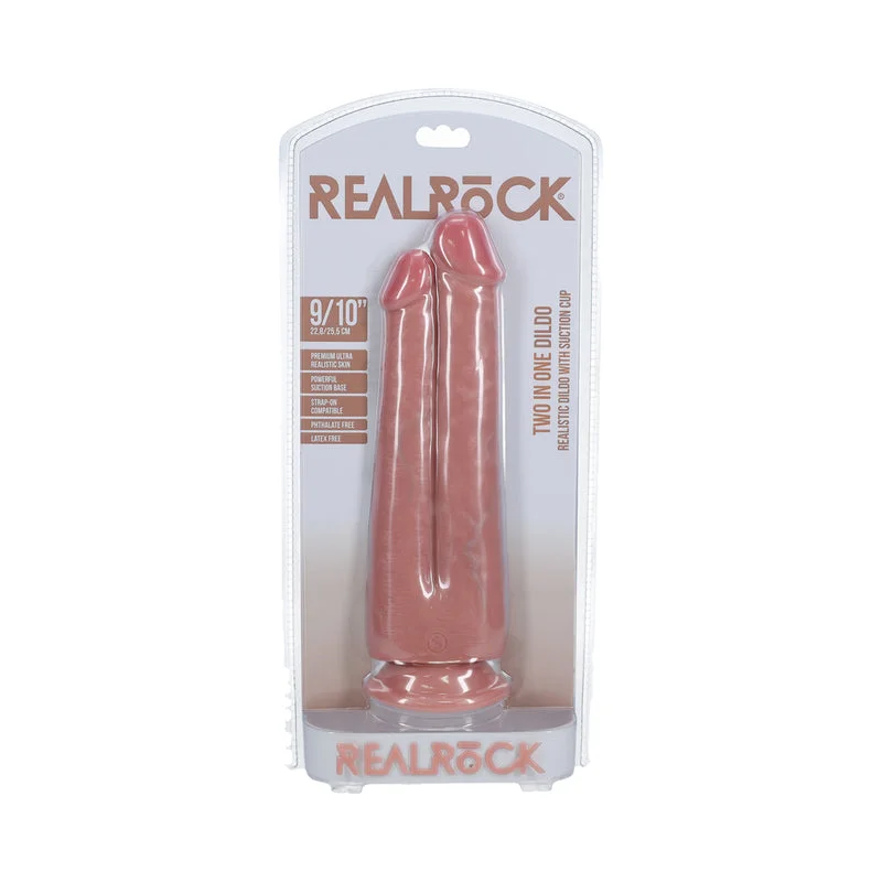 penis-confidence-techniques-penis-sensitivity-issues-RealRock Two in One 9 in. / 10 in. Dildo Beige