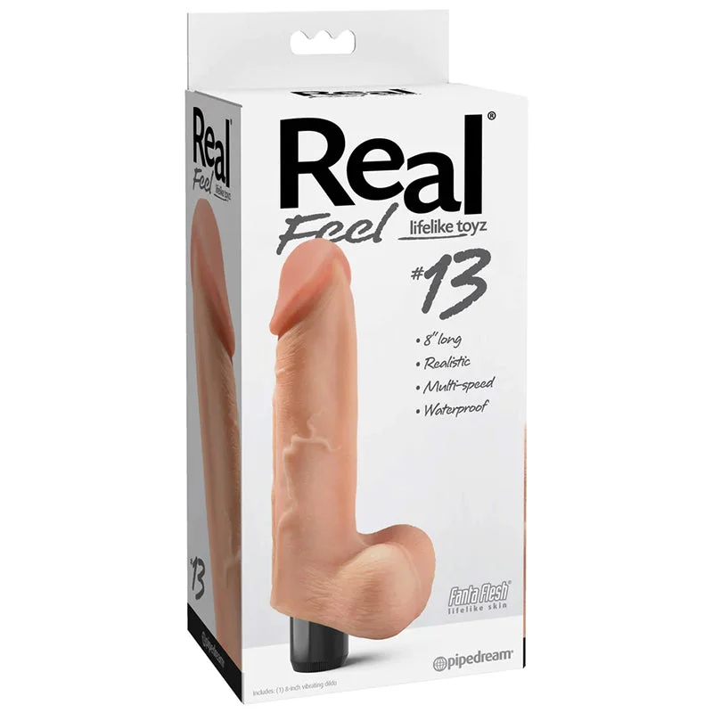 handmade realistic dildo-Real Feel No 13 Beige Vibrating Dildo