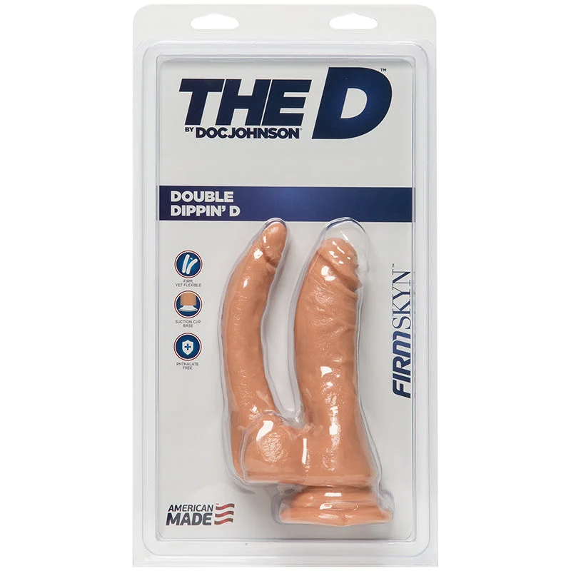 curved dildo-The D Double Dippin D Dildo Firmskyn Vanilla Beige