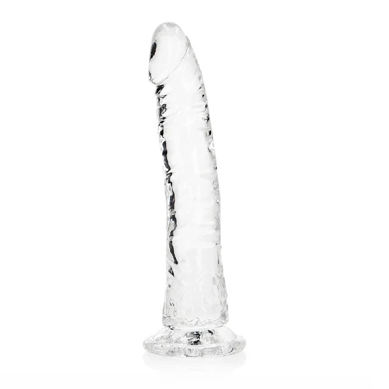 penis-enlargement-scams-penis-hygiene-advice-RealRock Crystal Clear Slim 8 in. Dildo Clear