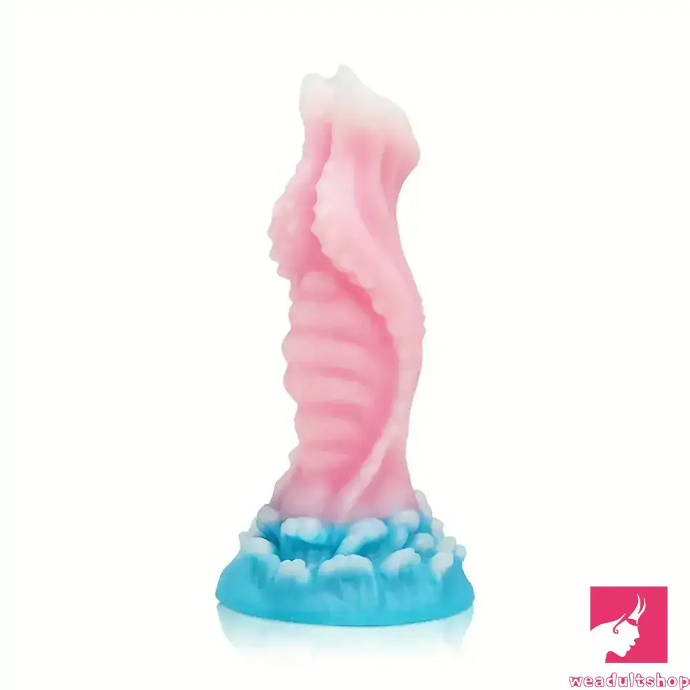 Anal toys with sturdy finish-7.59in Real Silicone Soft Luminous Monster Dildo For Anal Expansion