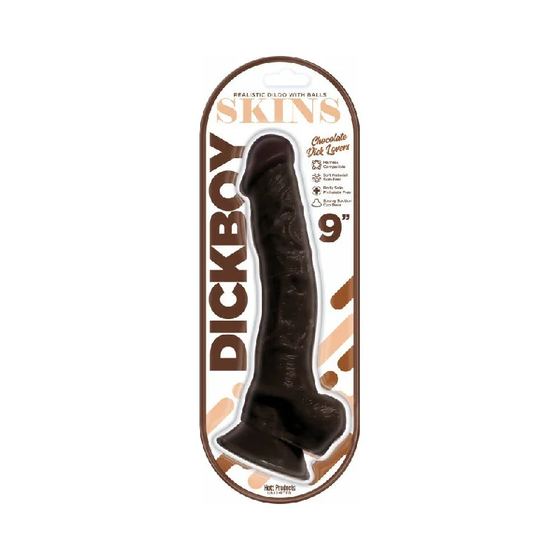 heavy-duty dildo-Dickboy - Skins - Dildo With Balls - 9 Inch -  Chocolate Dick Lovers