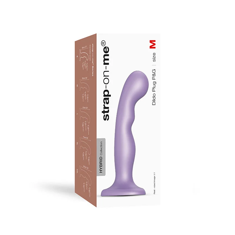 lightweight realistic dildo-Strap-On-Me Hybrid Collection Silicone Dildo Plug P&G Metallic Lilac M