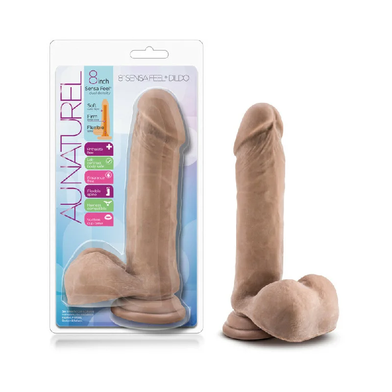 rigid dildo-Au Naturel 8 Inch Sensa Feel Dildo - Latin