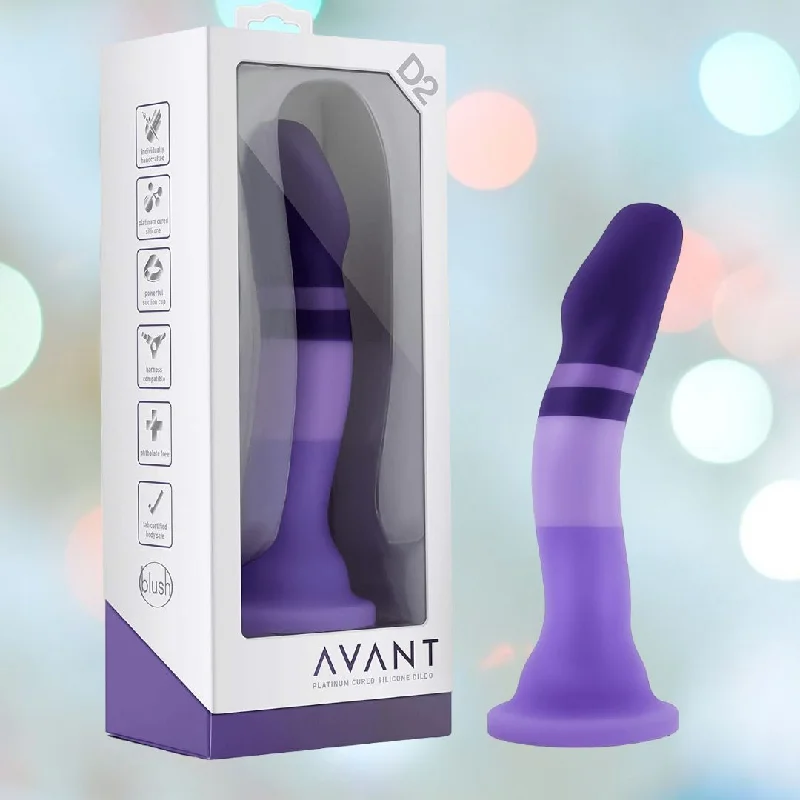 Anal toys for role play-Avant D2 6" Non-Porous Silicone Dildo - Purple Rain