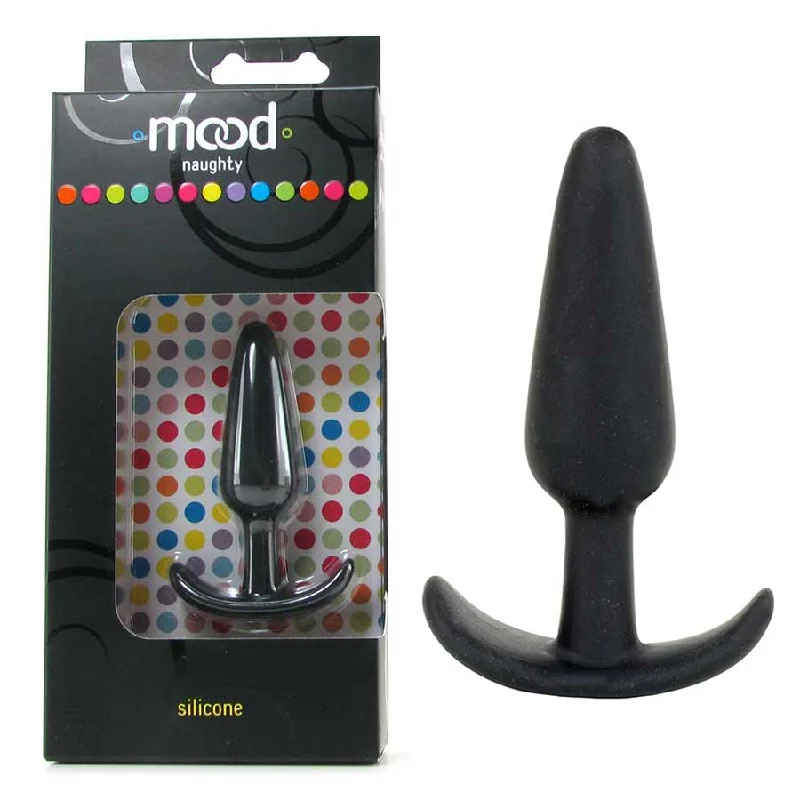 cock ring party favor-Mood Naughty Black Silicone Butt Plug by Doc Johnson (S,M,L, & XL)