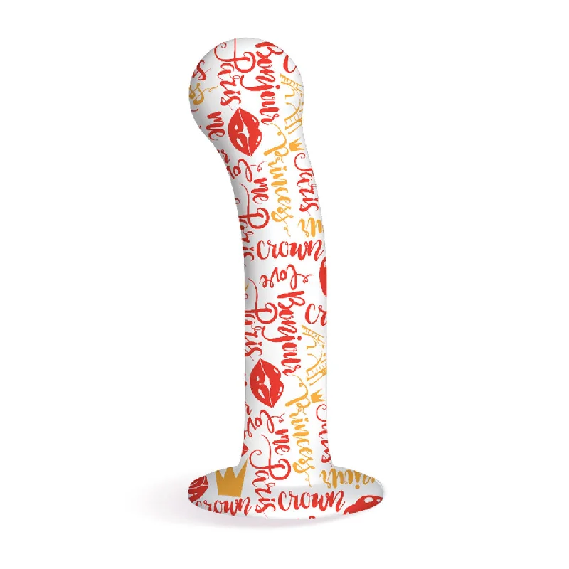 silver glass dildo-Collage I Remember Paris G-Spot Curved Stimulating Dildo