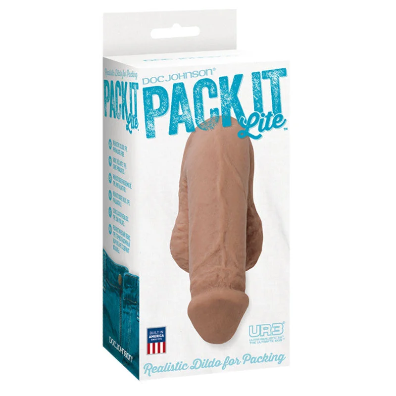 long thrusting dildo-Pack It Lite Realistic Dildo Brown