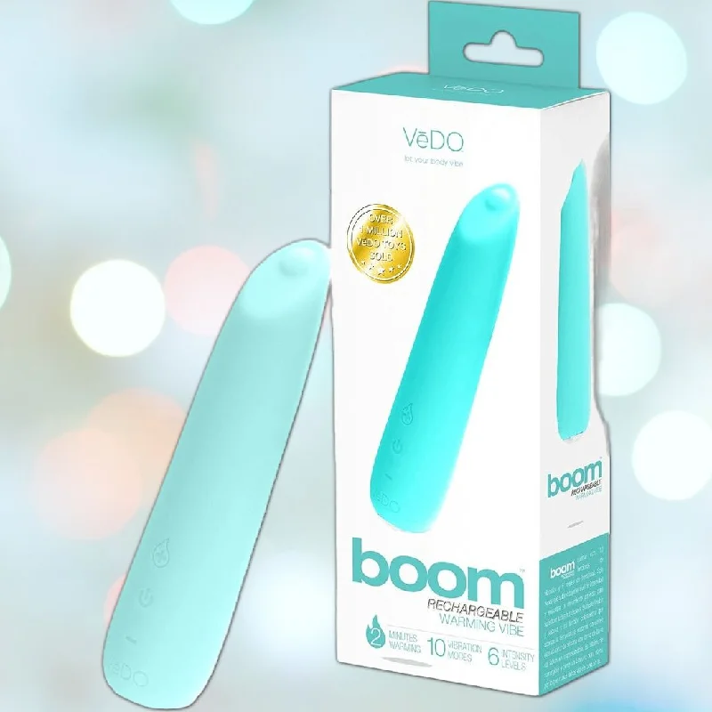 Anal toys with discreet design-VeDO Boom Rechargeable Warming Bullet Vibrator - Turquoise