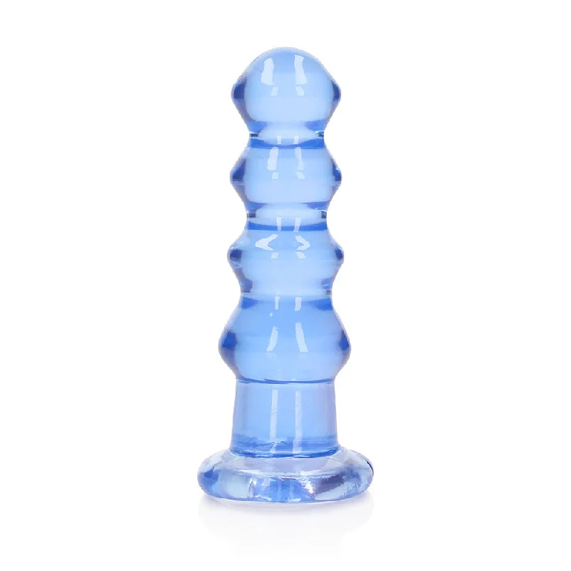 penis-health-facts-penis-aging-effects-RealRock Crystal Clear Curvy 5.5 in. Dildo/Plug Blue