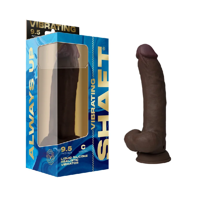 penis-skin-problems-penis-exercise-routines-Shaft Vibrating Model C: 9.5 in. Dual Density Silicone Dildo Mahogany