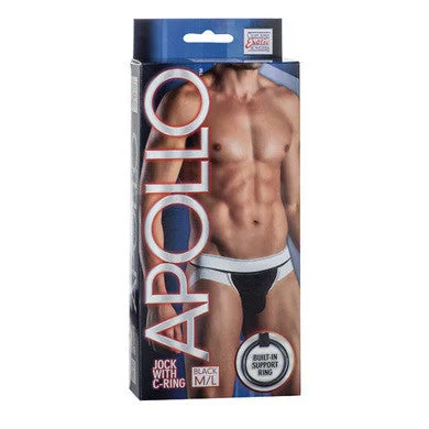 Sexy lingerie provocative-Apollo Jock with C-ring -  Black - Medium-large