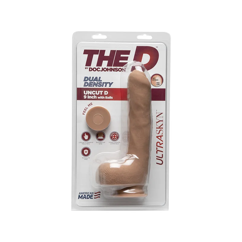 firm silicone dildo-The D Uncut D 9 inches With Balls Ultraskyn Tan Dildo