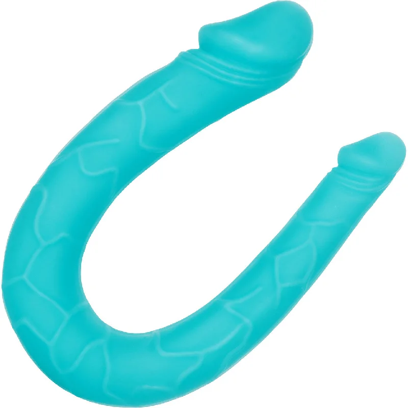 cock ring vibrating-Silicone AC/DC Double Dong by CalExotics - Teal