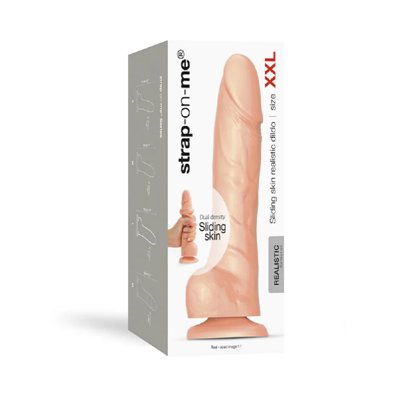 realistic strap-on dildo-Strap-on-me Sliding Skin Realistic Dildo Xxl Vanilla