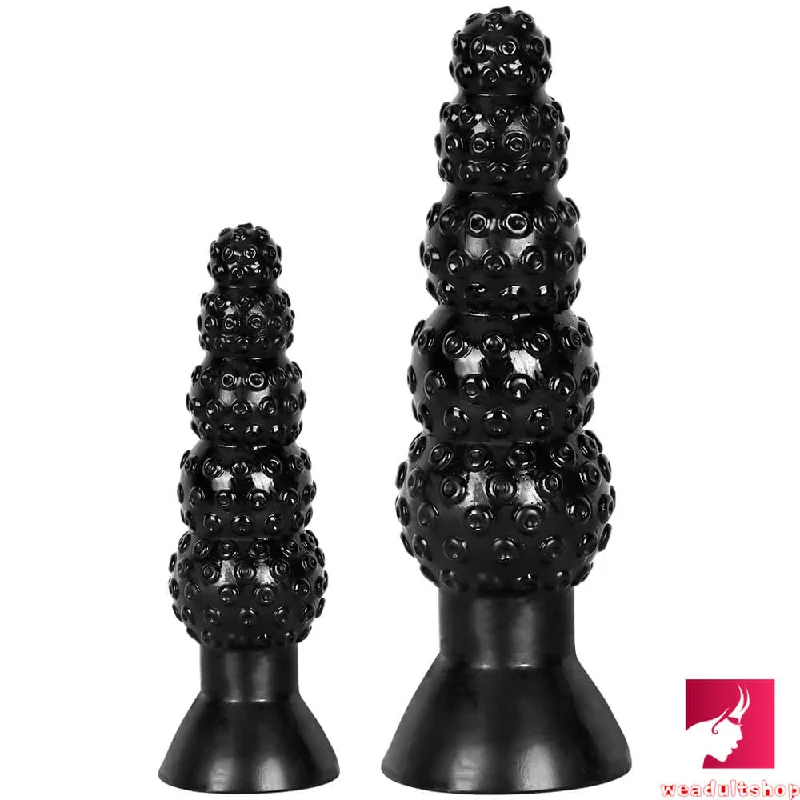 Anal toys starter kits-9.44in 13.18in Odd Huge Thick Black Butt Plug Dildo With Anal Beads