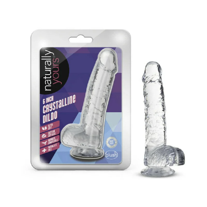 anal dildo-Naturally Yours Crystalline Dildo 6 In. Diamond