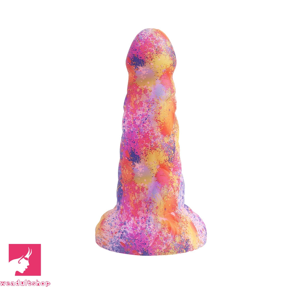 Anal toys with unique shapes-7.67in Big Girth Luminous Anal Pink Camo Silicone Female Dildo