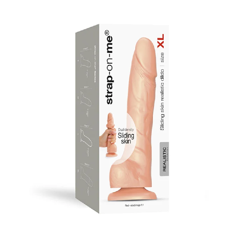 silicone wearable dildo-Strap-on-me Xl Sliding Skin Realistic Dildo Vanilla