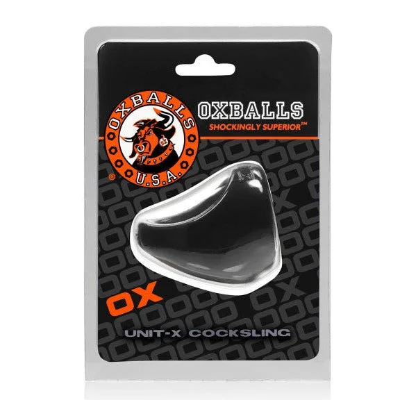 cock ring lightweight metal-Oxballs OX UNIT X COCKSLING Black