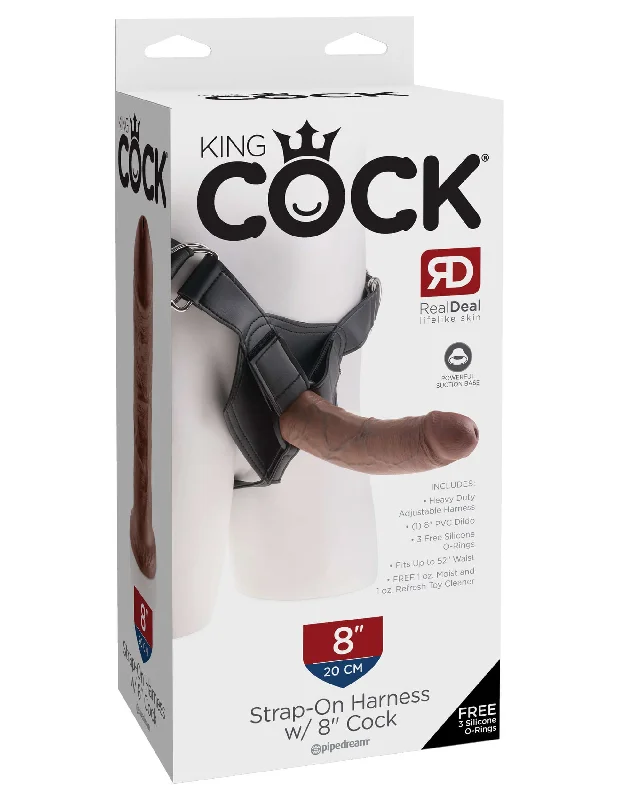 cock ring weatherproof-King Cock Strap-On Harness with 8" Cock - Real Deal RD Experience