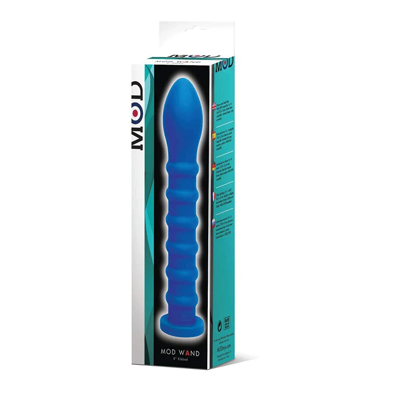 cock ring diameter-Mod Wand Silicone - Ribbed - Blue