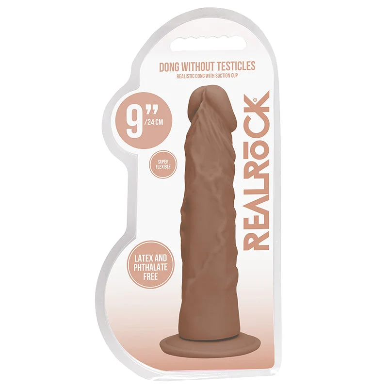 lightweight silicone dildo-Real Rock Realistic Dildo - 9" - 23 Cm - Mocha