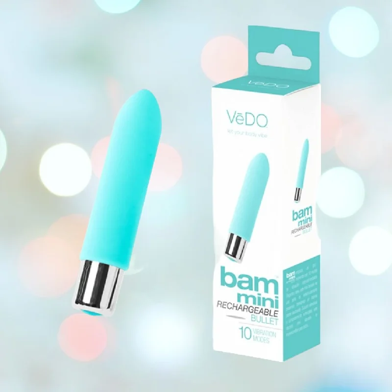 Anal toys for couple fun-VeDO Bam Mini Rechargeable Bullet Vibrator - Turquoise