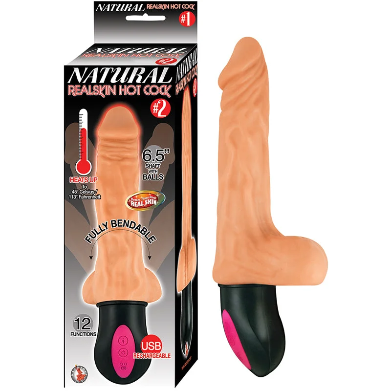 cock ring wireless-Natural Realskin Hot Cock #2 6.5 inches Beige