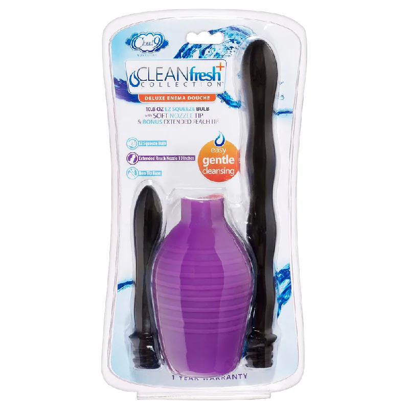 Anal toys with smooth base-Deluxe Anal Enema Douche Kit 10.8 Oz Ez Squeeze Bulb