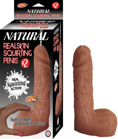 penis-enhancement-problems-penis-confidence-boosters-#2 Natural Realskin Squriting Penis - Brown