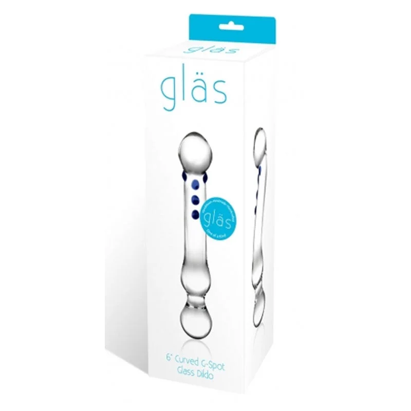 silicone handmade dildo-Glas 6in Curved G-spot Glas Dildo